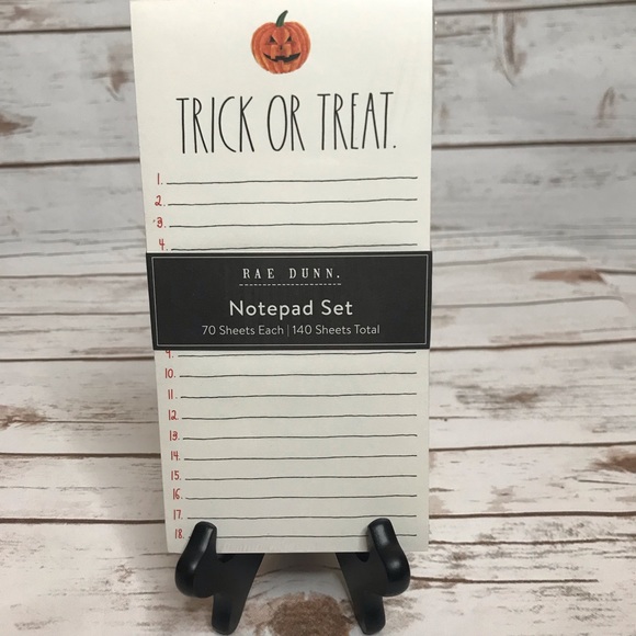 Rae Dunn TRICK OR TREAT Notepad Set - Picture 1 of 7